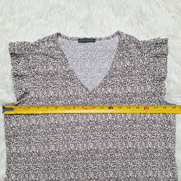 Adrianna Papell V-Neck Top With Pleated Flutter Sleeves - Picture 11 of 12